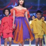 Lan Khue va ng mau nhi trong show Color Block cua NTK Thanh Huynh